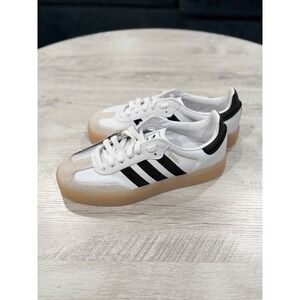 Adidas Sambae Platform Sneakers Cloud White Core Black Gum Sole Women SZ 8 NWT